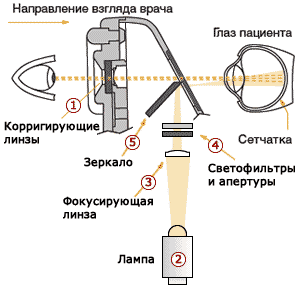 Принцип действия офтальмоскопа